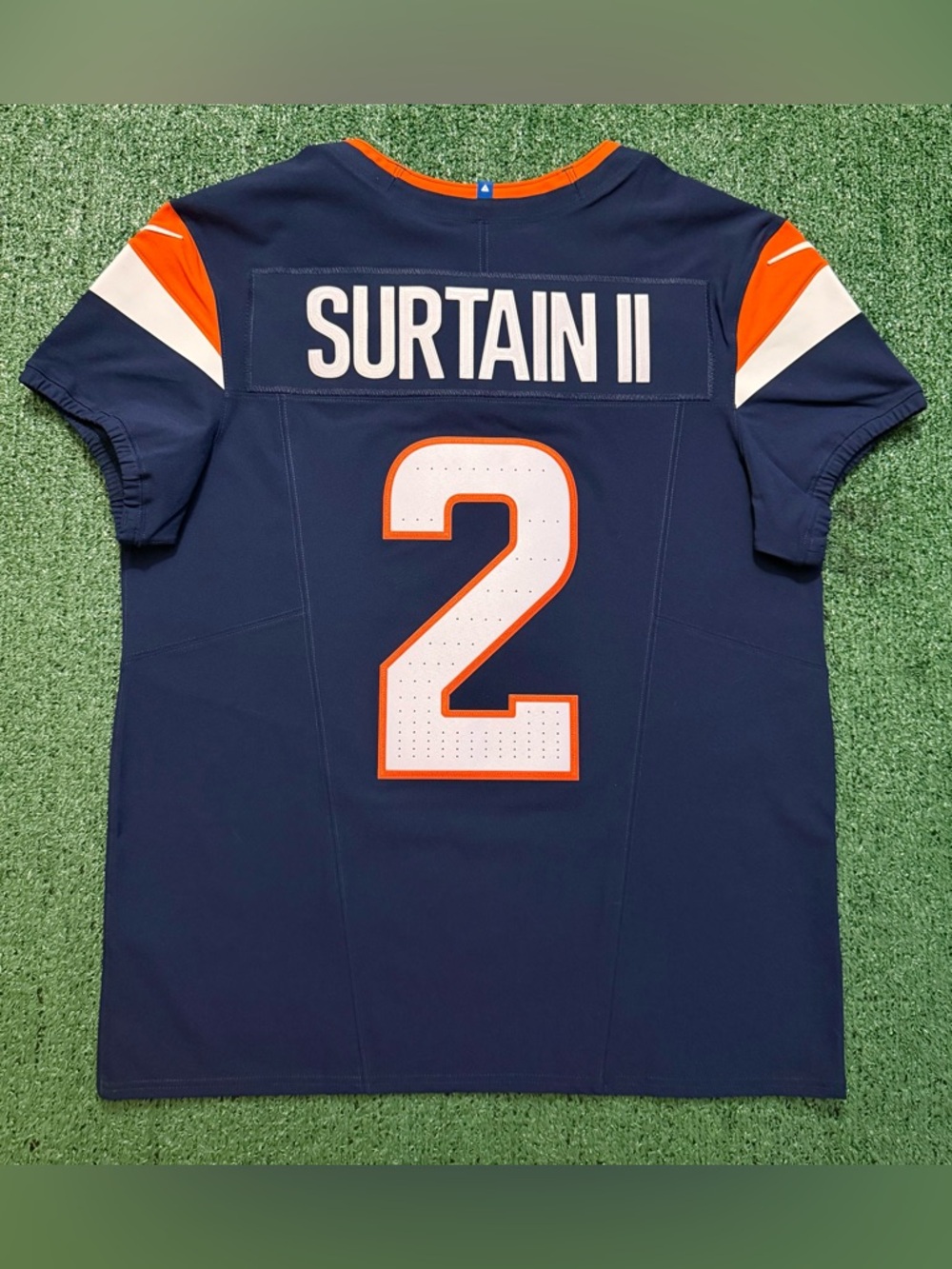 Authentic Pat Surtain Denver Broncos Navy Nike Vapor Fuse Elite Jersey Size 44 - Picture 11 of 14